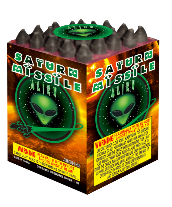 25 SHOT SATURN MISSILE BATTERY CRACKLING (PLASTIC) (EACH)